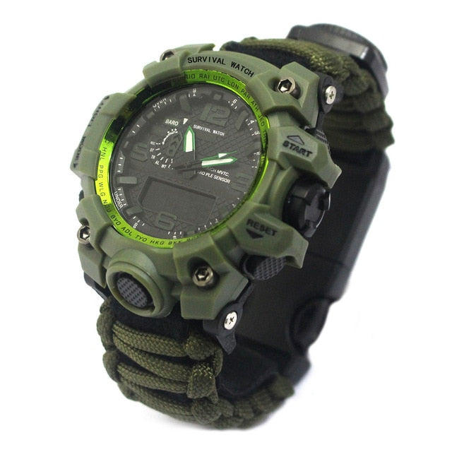 SA Outdoor Sports Multi-function Paracord Waterproof Survival Watch
