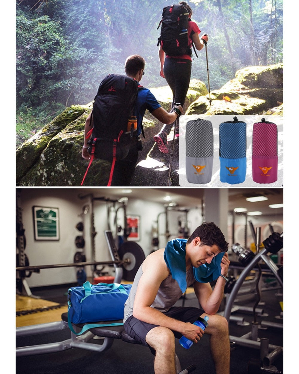 SA 2pcs/Set Microfiber Towel Set