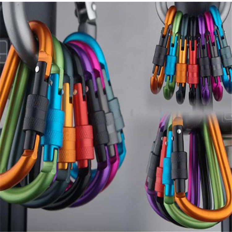 SA 6 Piece Outdoor Multi Color Carabiner With Lock