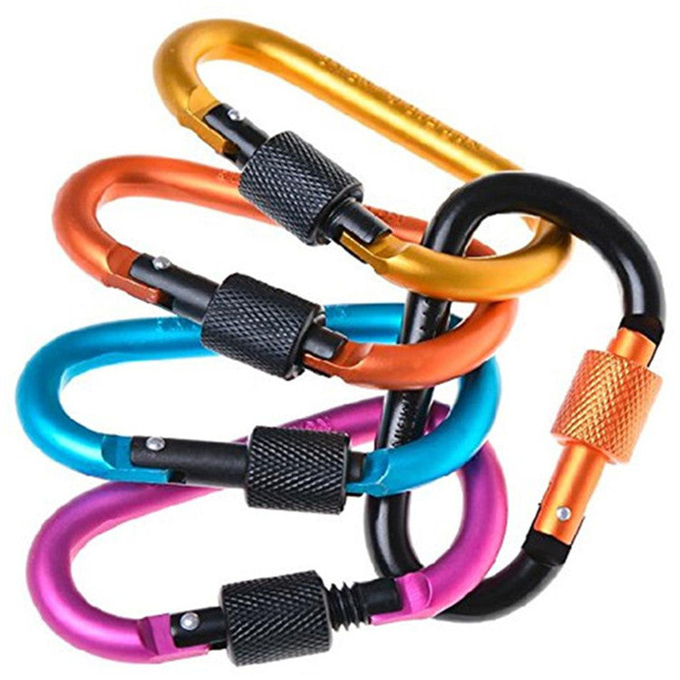 SA 6 Piece Outdoor Multi Color Carabiner With Lock