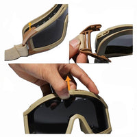 SA Tactical Military Shooting Goggles w/ 3 Lens