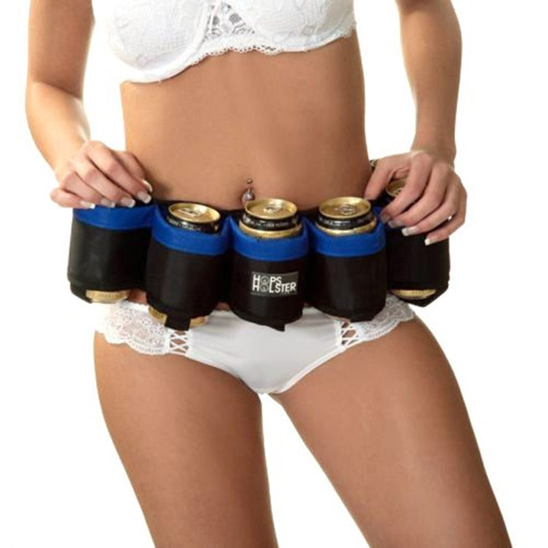 SA 6 Pack Holster Portable Bottle Waist Beverage Belt