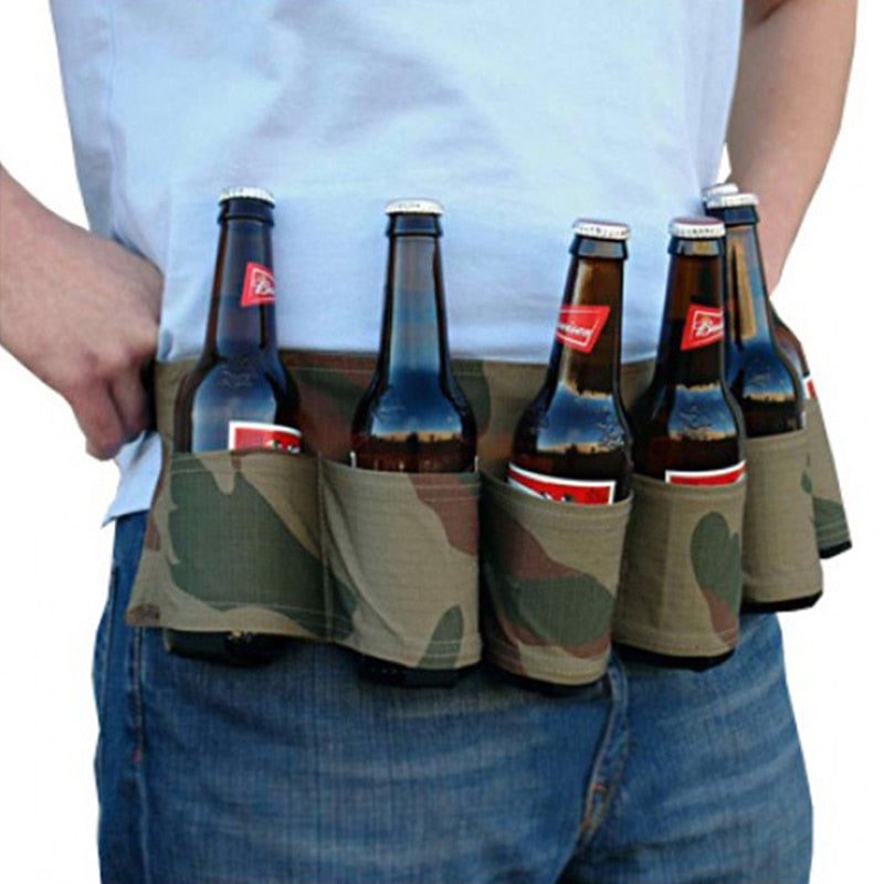SA 6 Pack Holster Portable Bottle Waist Beverage Belt