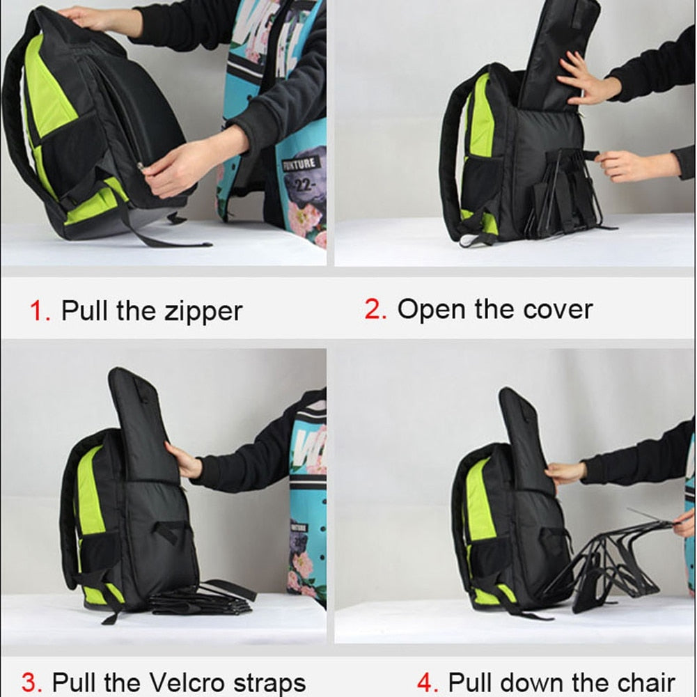 2 in 1 Waterproof Folding Chair/Bag Travel Backpack