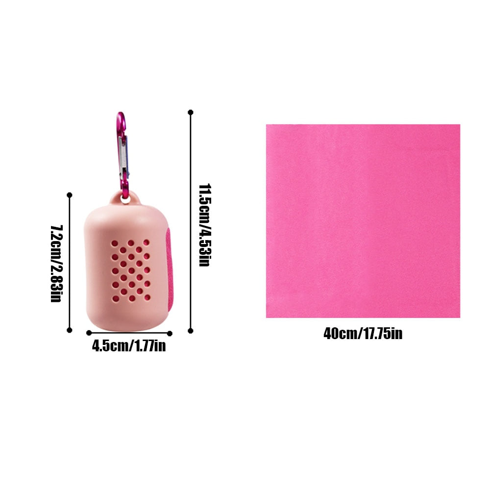SA Quick-Drying Sports Towel With Silicone Case