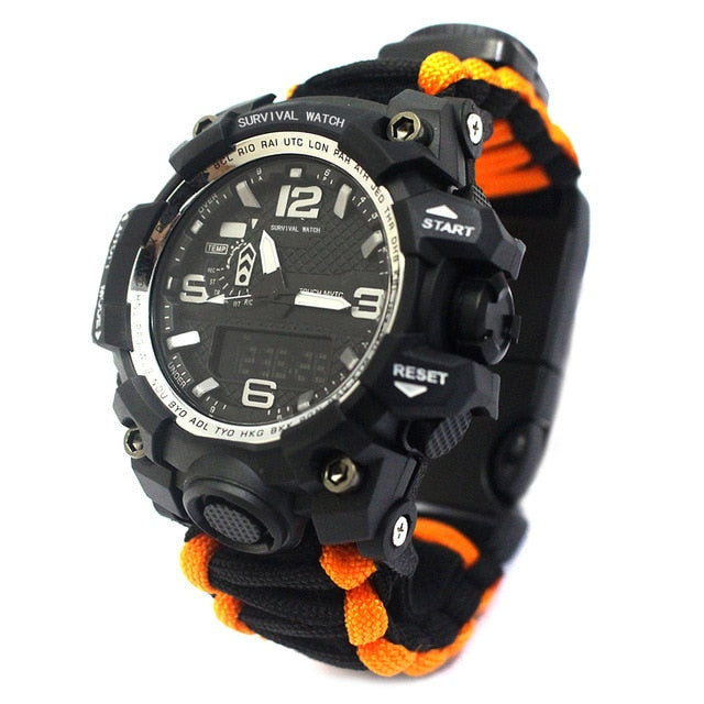 SA Outdoor Sports Multi-function Paracord Waterproof Survival Watch