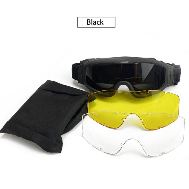 SA Tactical Military Shooting Goggles w/ 3 Lens
